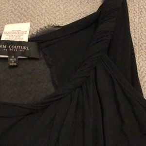 MM Couture Twist Neckline Tank with Sheer Back